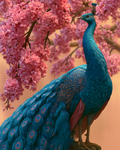 Peacock in Bloom - Diamond Painting