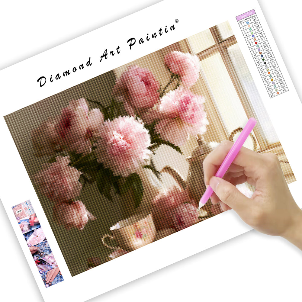 Peony Tea Time - Diamond Painting