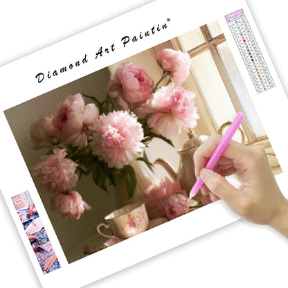 Peony Tea Time - Diamond Painting