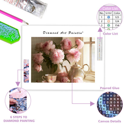 Peony Tea Time - Diamond Painting