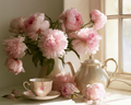 Peony Tea Time - Diamond Painting