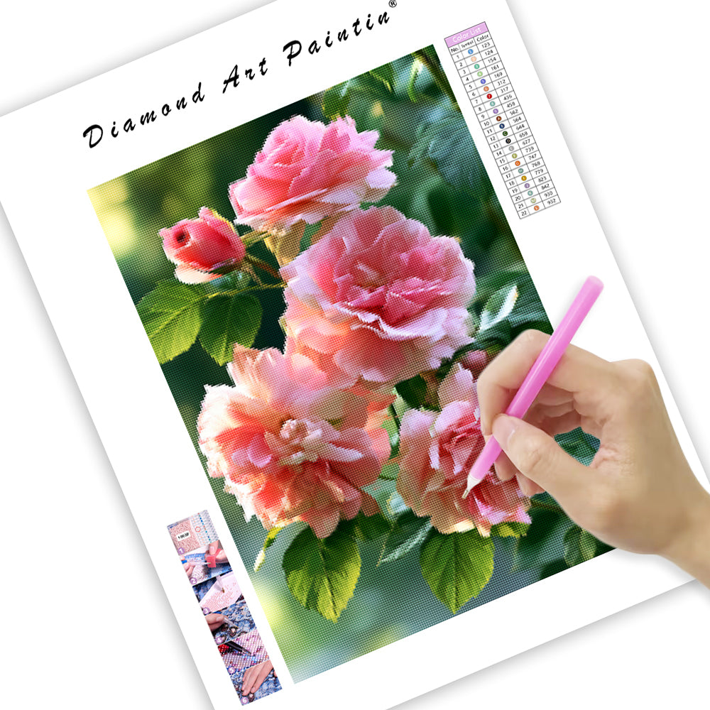 Pink Roses - Diamond Painting