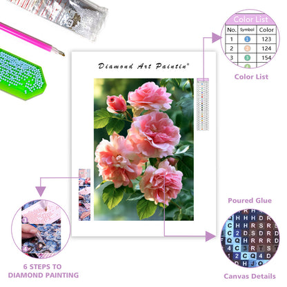 Pink Roses - Diamond Painting