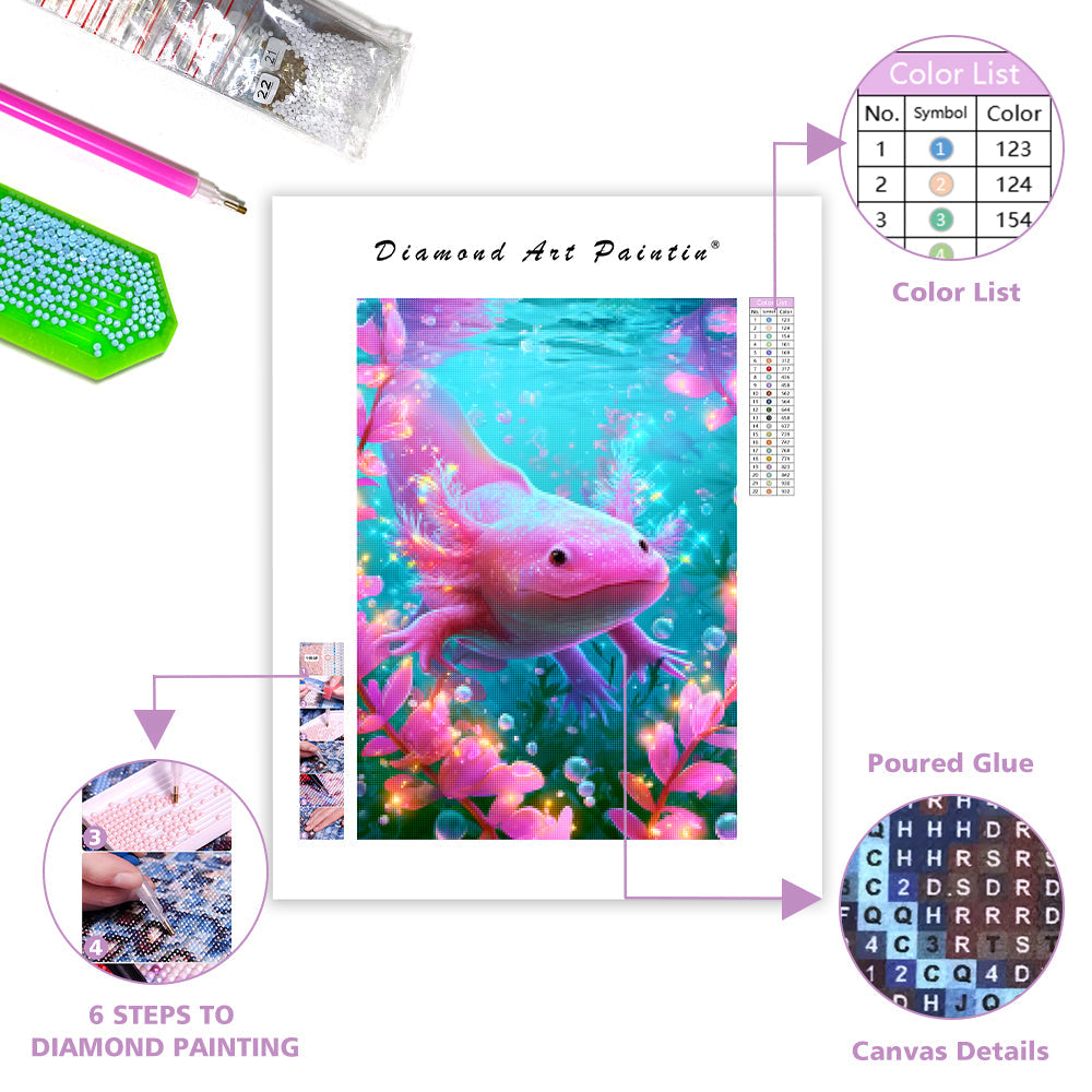 Rainbow Axolotl - Diamond Painting