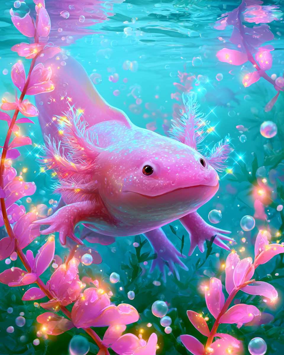 Rainbow Axolotl - Diamond Painting