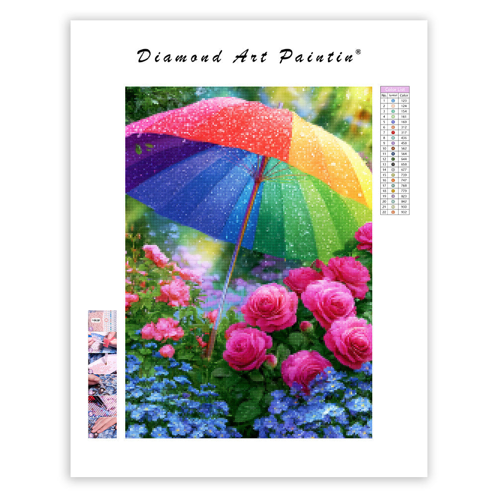Rainbow Garden Umbrella - Diamond Painting
