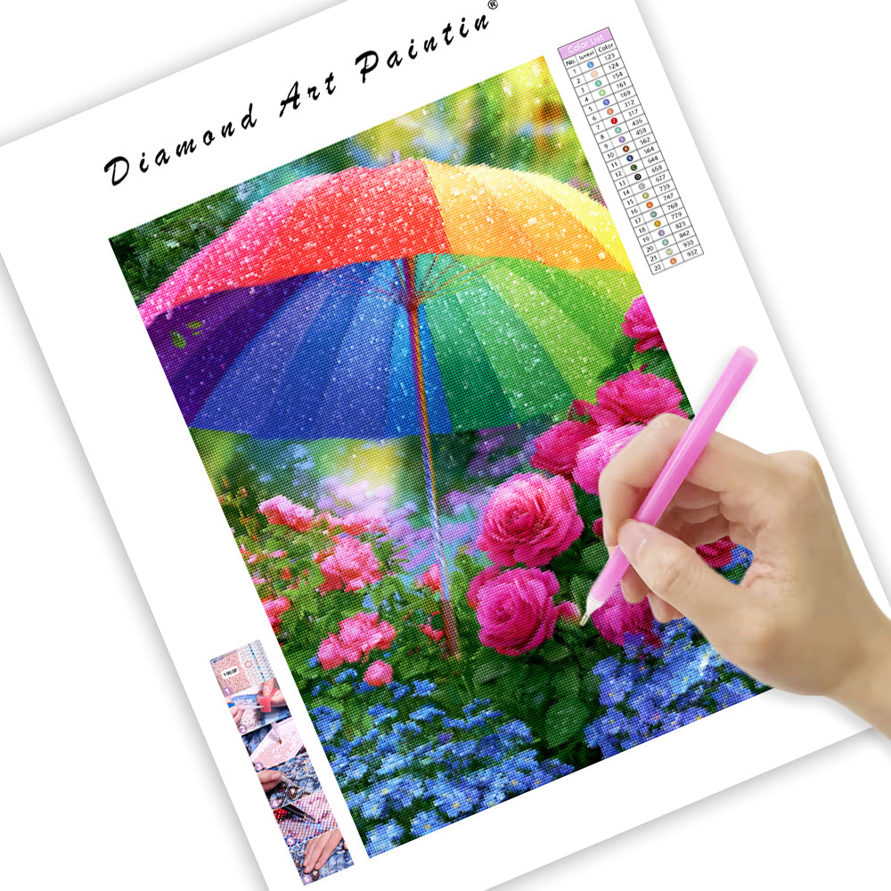 Rainbow Garden Umbrella - Diamond Painting