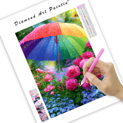 Rainbow Garden Umbrella - Diamond Painting
