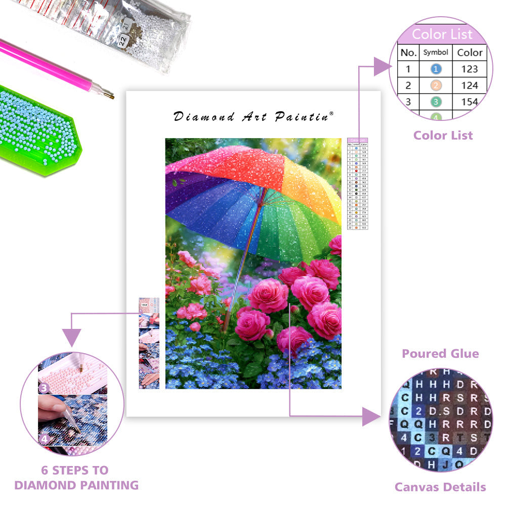 Rainbow Garden Umbrella - Diamond Painting