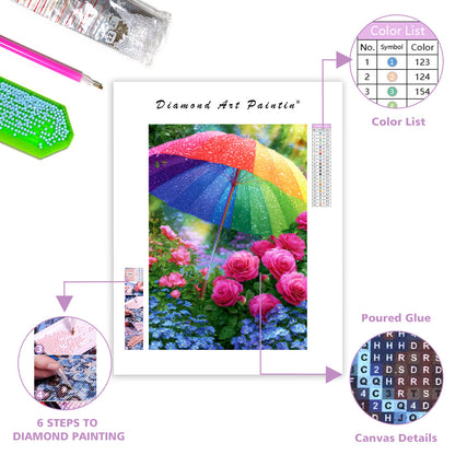 Rainbow Garden Umbrella - Diamond Painting
