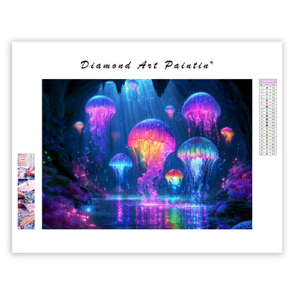 Rainbow Jellyfish Cave - Diamond Painting