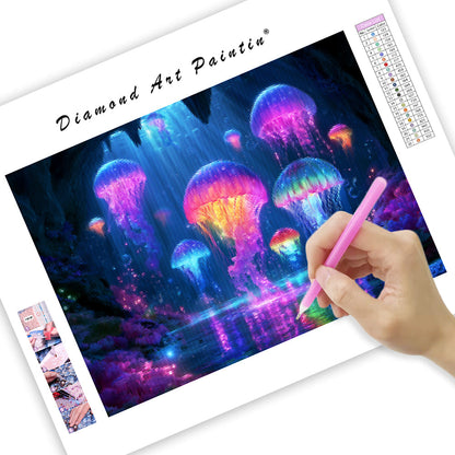 Rainbow Jellyfish Cave - Diamond Painting