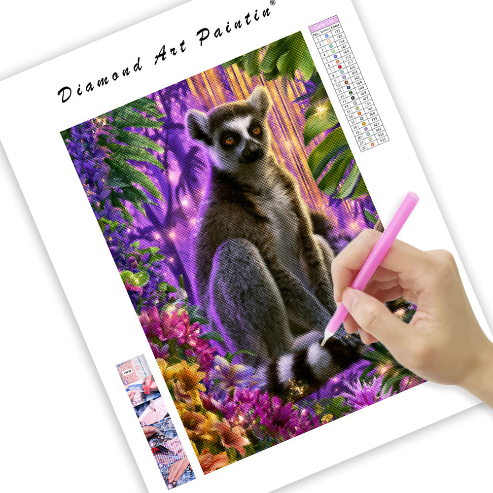 Rainbow Lemur - Diamond Painting