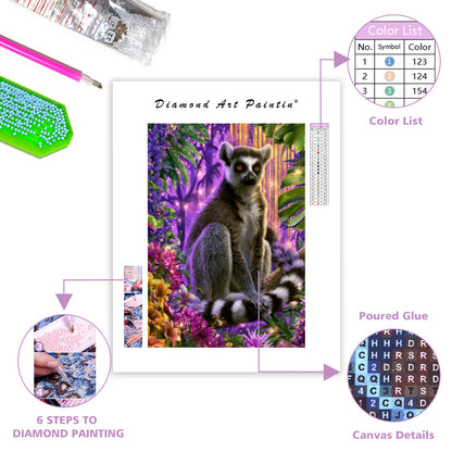 Rainbow Lemur - Diamond Painting
