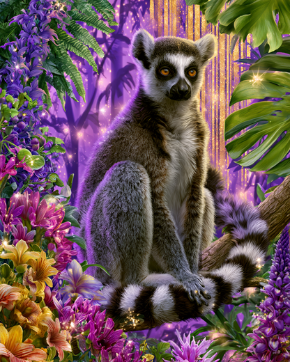 Rainbow Lemur - Diamond Painting