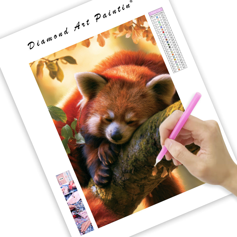 Red Panda Rest - Diamond Painting