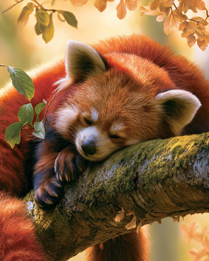 Red Panda Rest - Diamond Painting