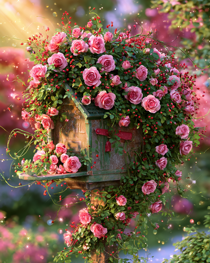 Rose Mailbox - Diamond Painting