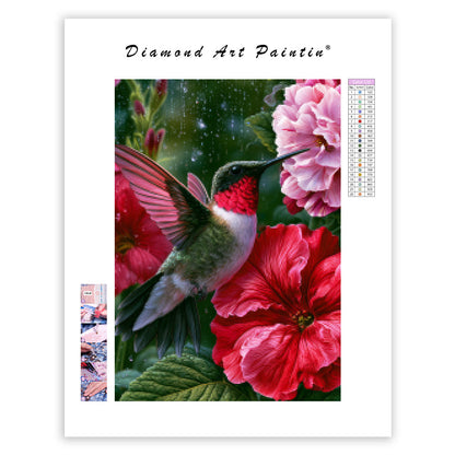 Ruby Hummingbird - Diamond Painting