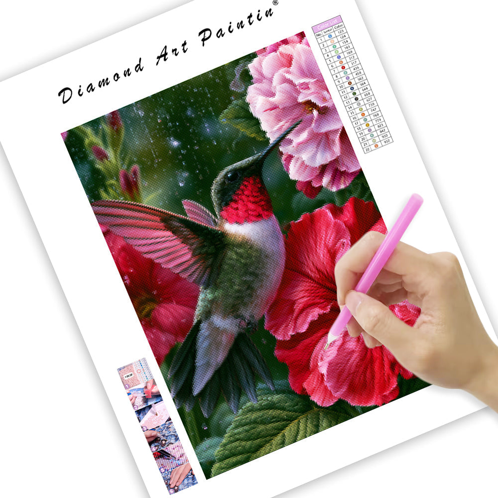 Ruby Hummingbird - Diamond Painting