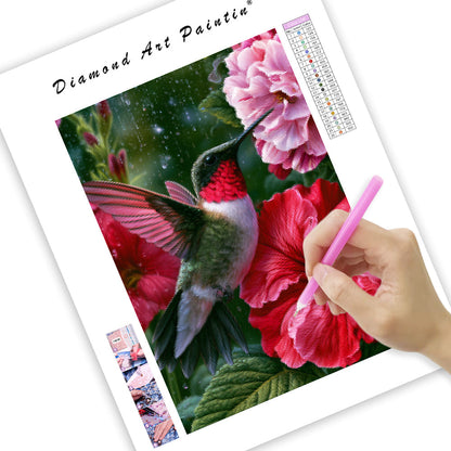 Ruby Hummingbird - Diamond Painting