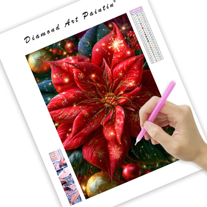 Ruby Poinsettia - Diamond Painting