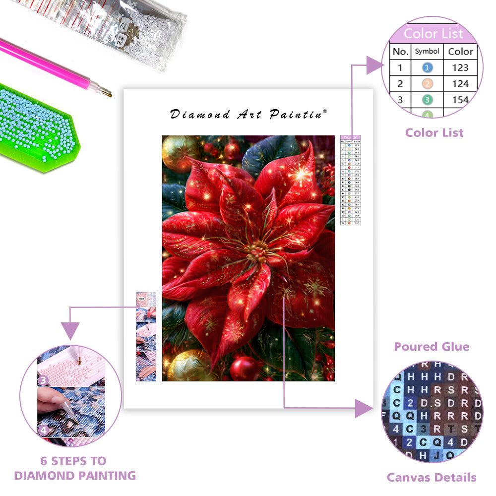 Ruby Poinsettia - Diamond Painting