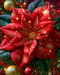 Ruby Poinsettia - Diamond Painting