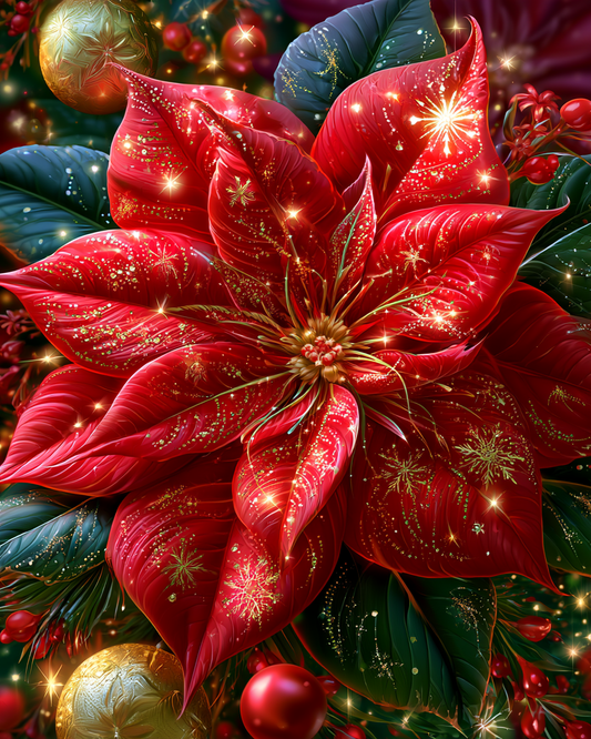 Ruby Poinsettia - Diamond Painting