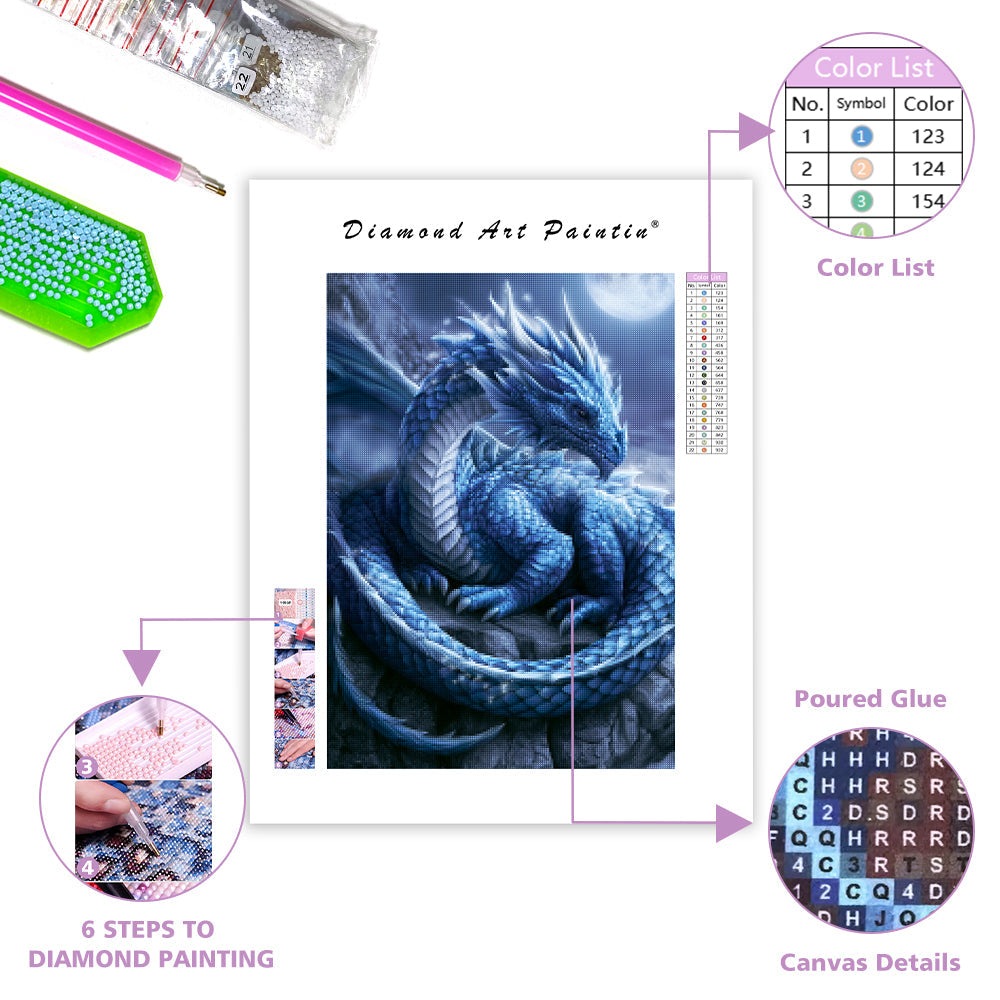 Sapphire Dragon - Diamond Painting