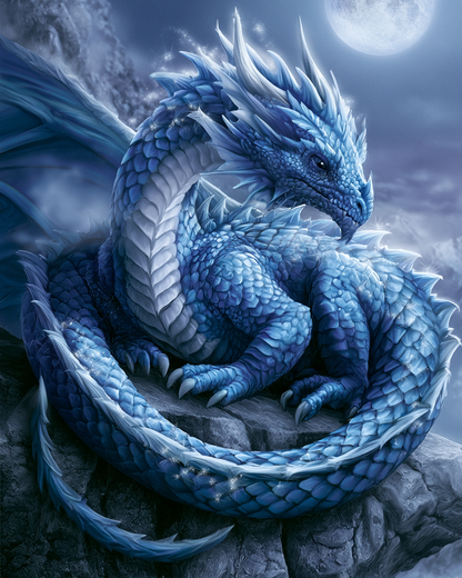 Sapphire Dragon - Diamond Painting
