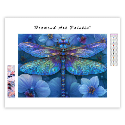 Stained Glass Dragonfly - Diamond Painting