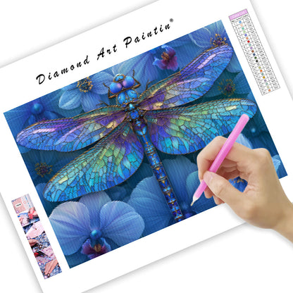 Stained Glass Dragonfly - Diamond Painting