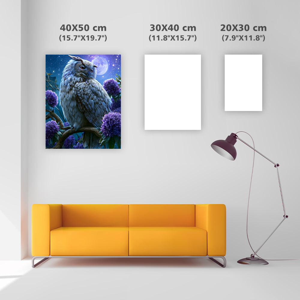 Starry Owl Branch - Diamond Painting