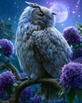 Starry Owl Branch - Diamond Painting