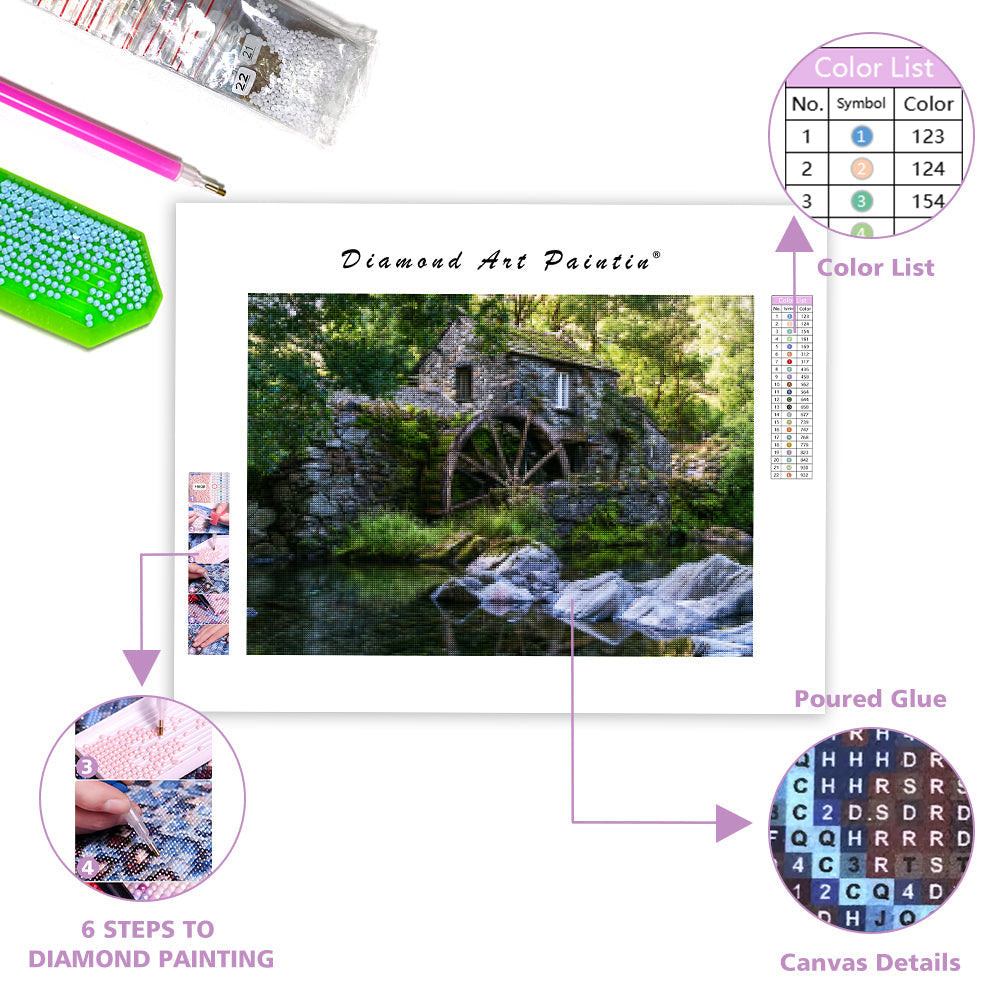 Stone Watermill - Diamond Painting
