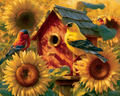 Sunflower Birdhouse - Diamond Painting