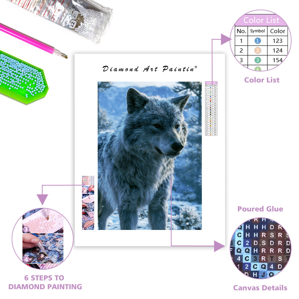 Winter Wolf - Diamond Painting