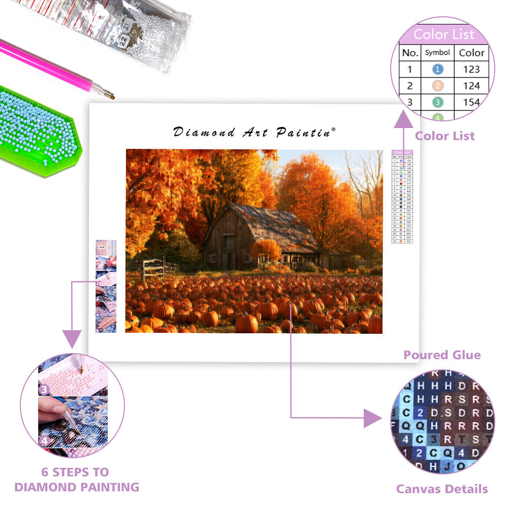 Autumn Pumpkin Farm - Diamond Painting
