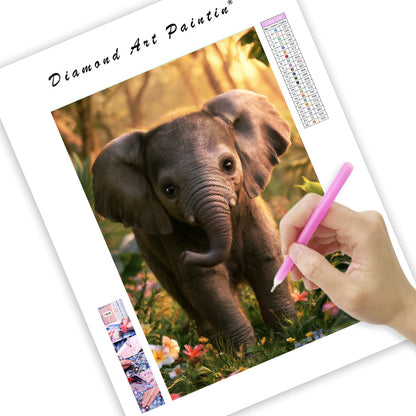 Baby Elephant - Diamond Painting