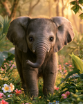 Baby Elephant - Diamond Painting
