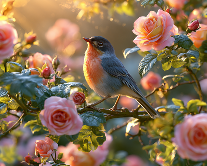 Bird Cottage Garden - Diamond Painting