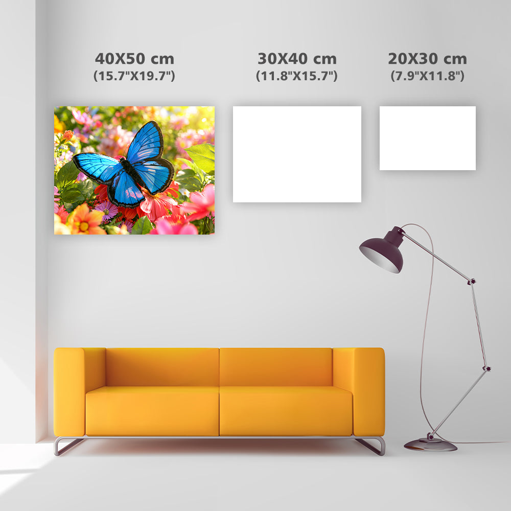 Blue Butterfly Flower - Diamond Painting