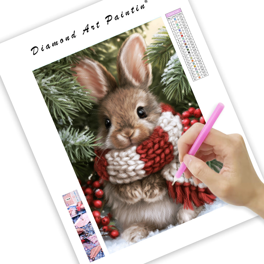 Christmas Bunny - Diamond Painting