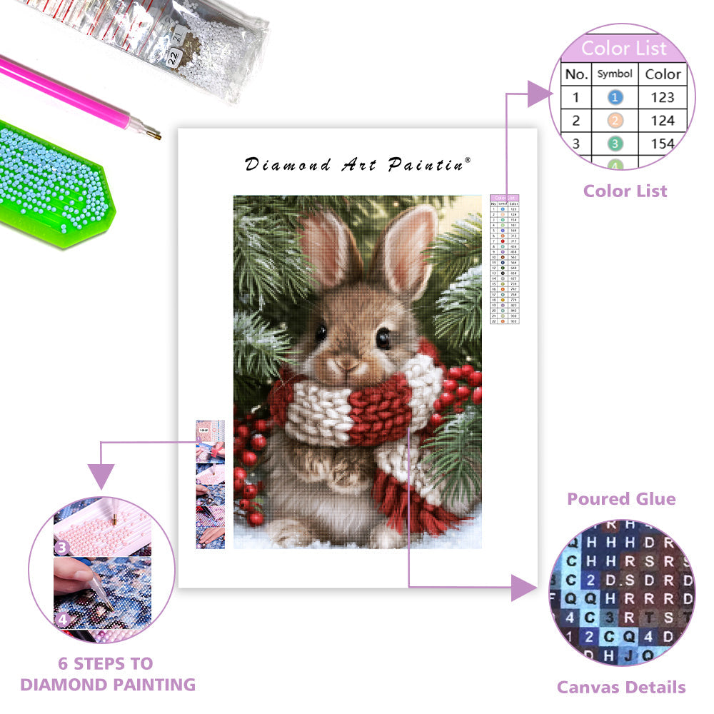 Christmas Bunny - Diamond Painting