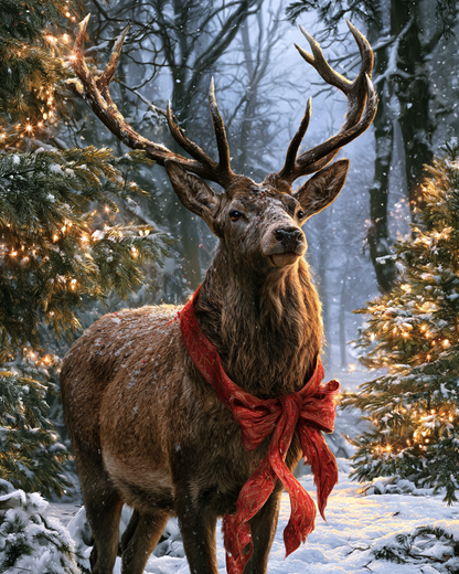 Christmas Deer - Diamond Painting