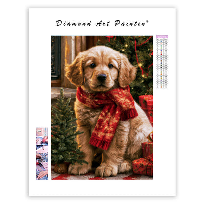 Christmas Puppy - Diamond Painting