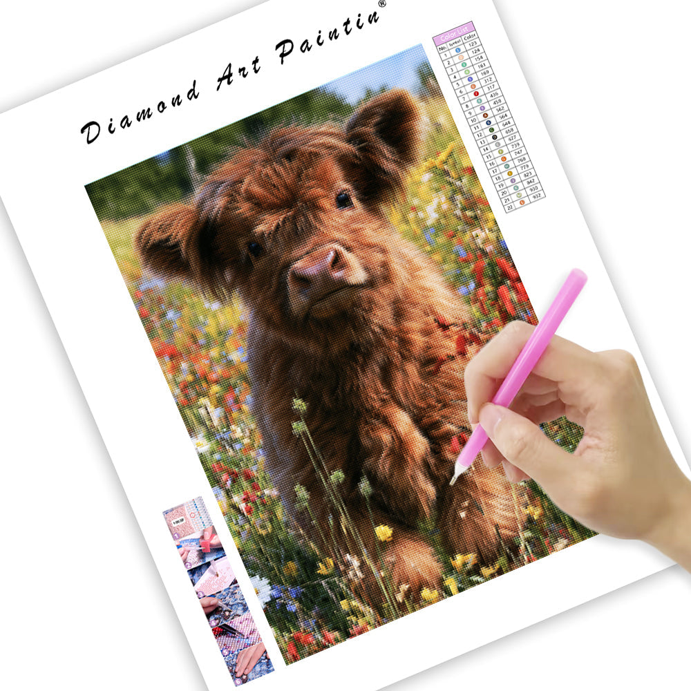 Cute Highland Cow - Diamond Painting