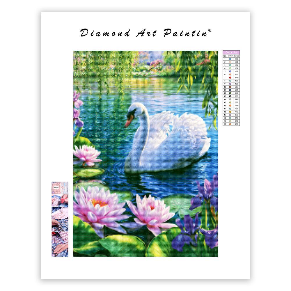 Floral Swan - Diamond Painting