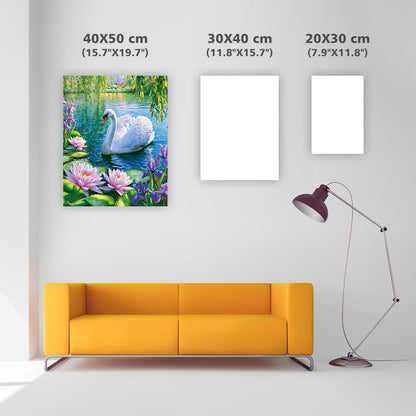 Floral Swan - Diamond Painting